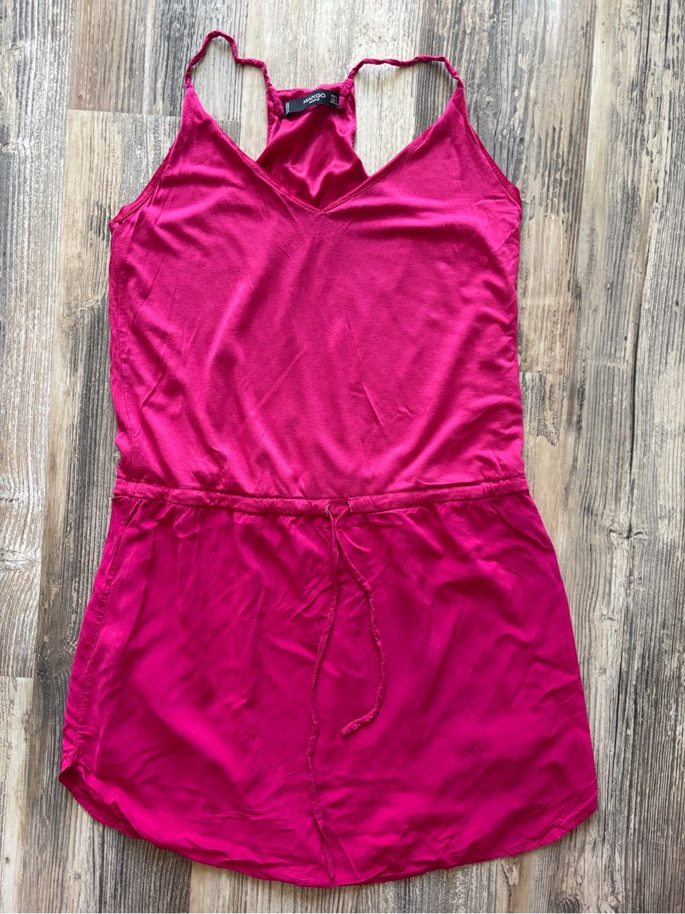 Mango Fuchsia Spaghetti-Strap Sleep Romper